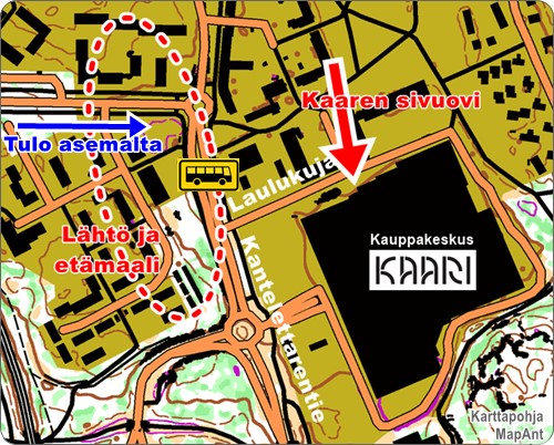 Opastus kilpailukeskukseen